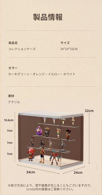 【楽天1位&安心3ヶ月保証】フィギュアケース 収納 高品質 背面ミラー コレクションケース コレクションボックス クリアケース 透明展示ケース 積み重ね可能 扉付き 組み立て式 透明 アクリル ケース ボックス アクリルケース 3段 3階