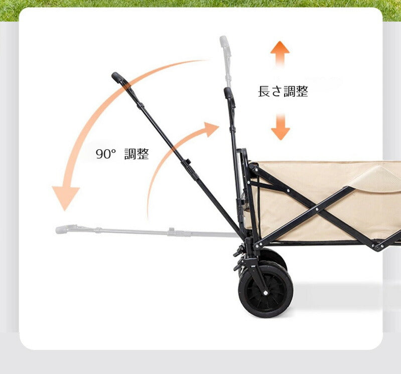 キャリーワゴン カート 150L 大容量 大型 耐荷重170kg 4輪 キャンプ  折り畳み ワイドタイヤ スチールフレーム 可動ハンドル 大型タイヤ 大型ワゴwagon-001