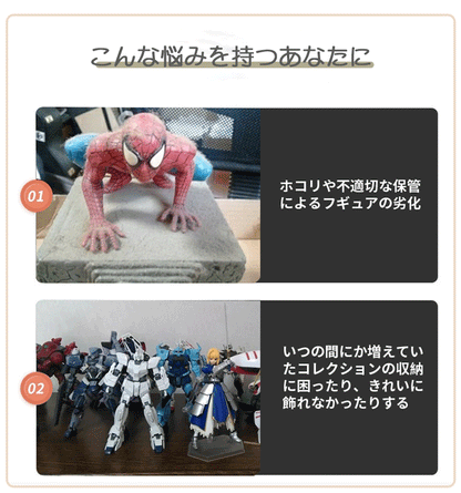 コレクションケース 高品質 サイズキューブデザイン フィギュアケースコレクションケース  Big 展示ケース クリアケースアクリル ケース コレクションボックス 積み重ね可能 扉付き平板 3段 組み立て式 フィギュア ケース アクリル 透明