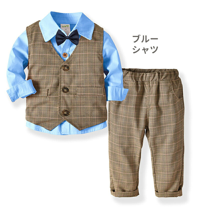 男の子 スーツ 4点セット キッズ フォーマル セットアップ タキシード 初節句 小学生 結婚式 発表会 おしゃれ 子供服 長袖 ベスト お宮参り 誕生日 子供 スーツ ベビー フォト 入学式 リングボーイ 子供スーツ 入学式 男の子