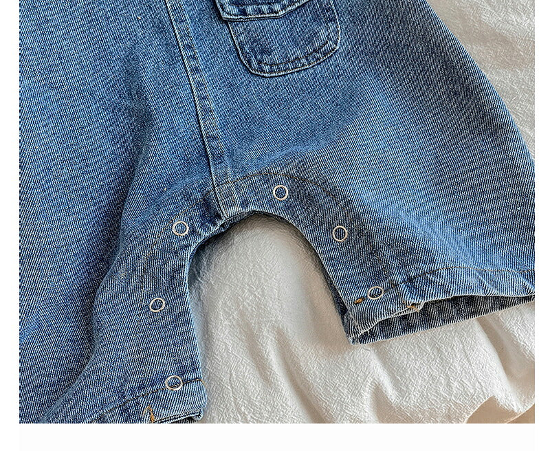 ベビー サロペット パンツ デニム 可愛い ベビー服 キッズ ユニックス オーバーオール オールインワン デニムパンツ ジーンズ ダメージ 子供服 秋冬 男の子 女の子 秋 冬 春 洋服 オシャレ プチプラ くまさん スナップボタン付き 新生児 66 70 80 90