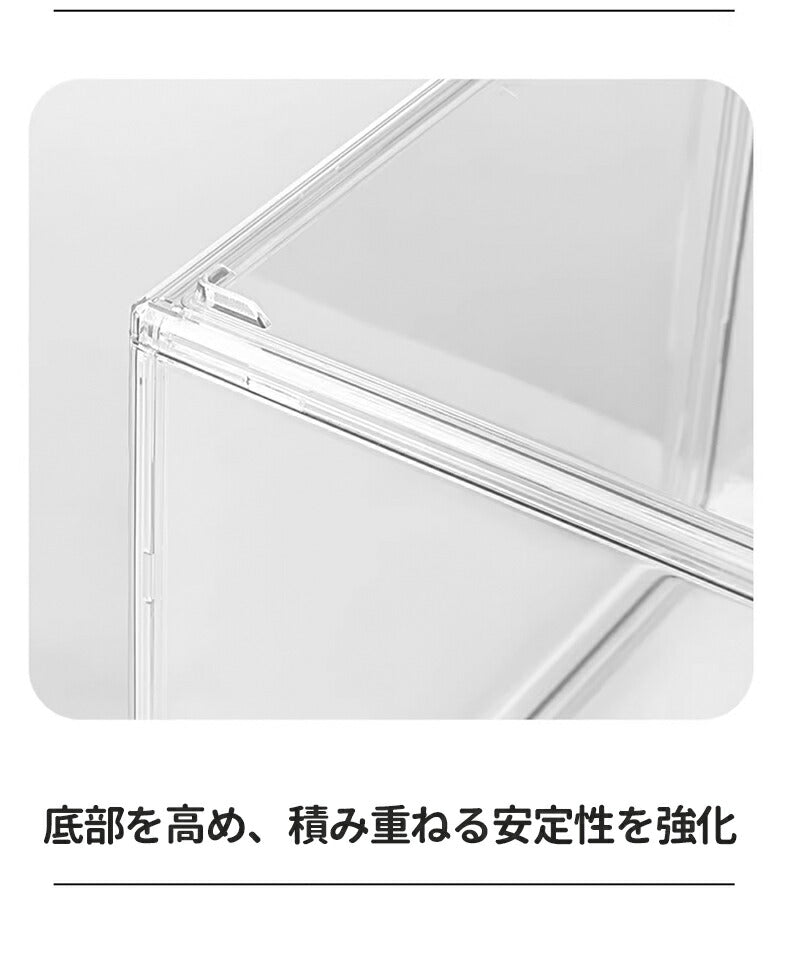 コレクションケース 収納 高品質 完全透明 バック収納 コレクション ボックス クリアケース 透明展示ケース 積み重ね可能 扉付き 組み立て式 透明 レディースバック 展示ボックス 劣化防止 アクリル  コレクションボックス アクリルケース
