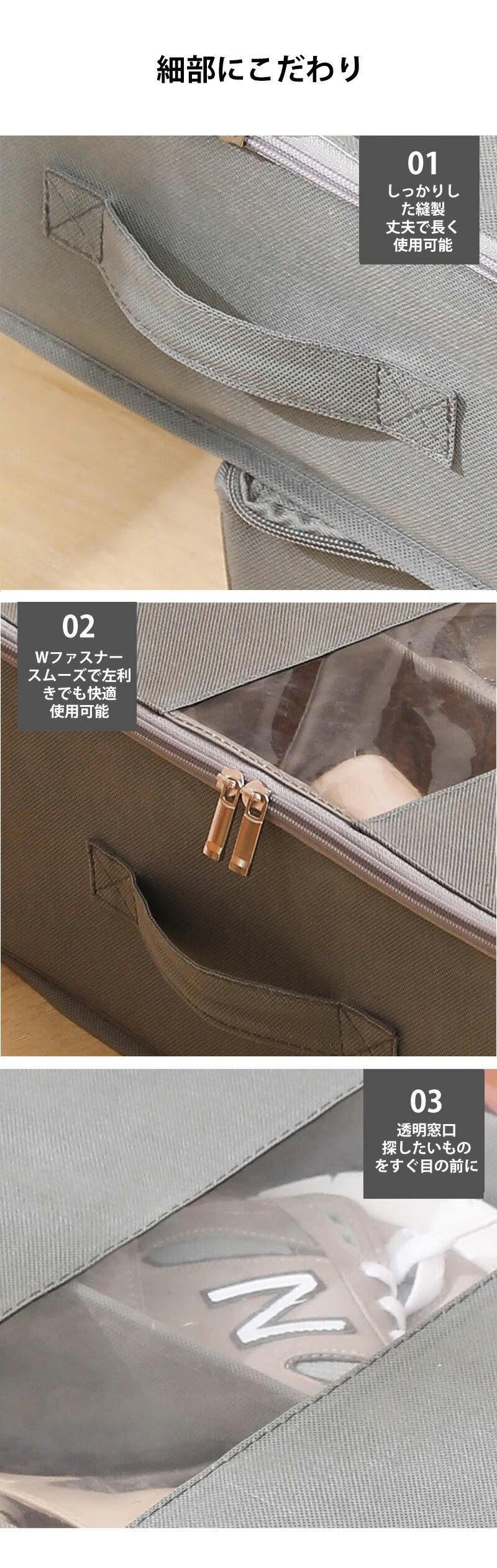 ベッド下収納ケース 収納ボックス 2個セット 折りたたみ 大容量 フタ付き 衣類収納 衣類収納袋 布 折りたたみ 積み重ね可能 省スペース コンパクト 押し入れstorage-3102