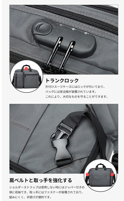 ビジネスバッグ メンズ 3WAY ビジネス 大容量 リュック 14インチ A4 手提げ リュック ショルダー出張 通勤 営業 キャリーサポーター セキュリティ ノートPC ビジネスリュック パソコンバッグ ビジネスバック ネイビー