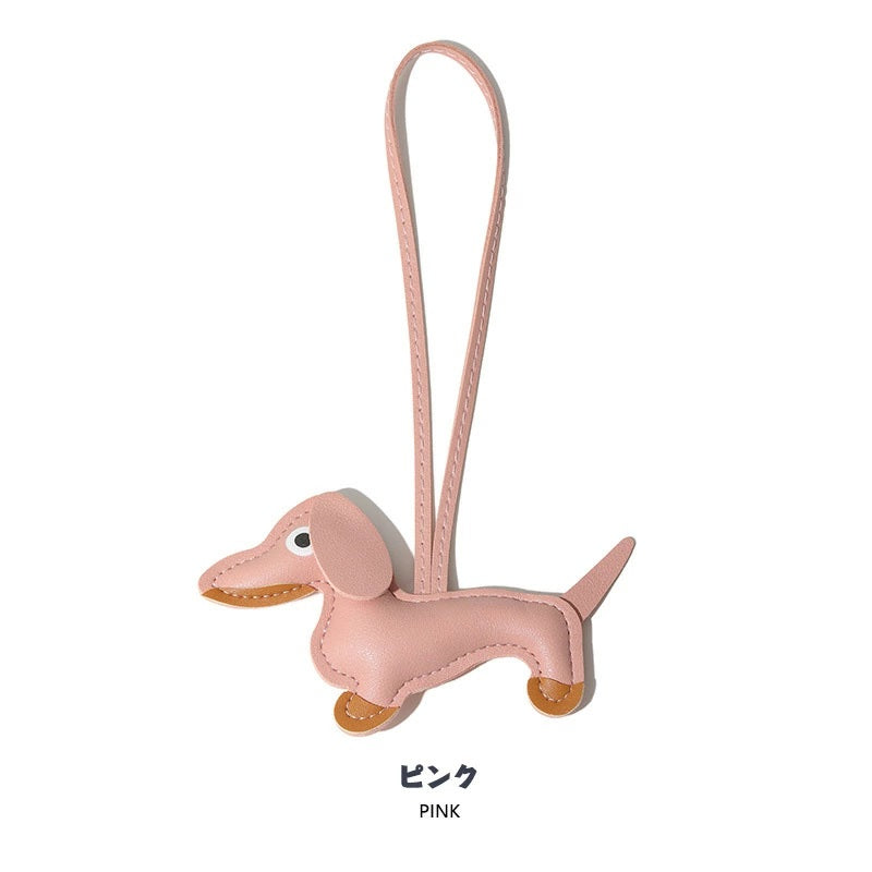 バッグチャーム ダックスフンド 犬 バッグ チャーム レザー 皮 バッグチャーム キーホルダー バックチャーム 小物 おしゃれ かわいい 可愛い レディース 動物 大人可愛い バックアクセサリー ストラップ 大人