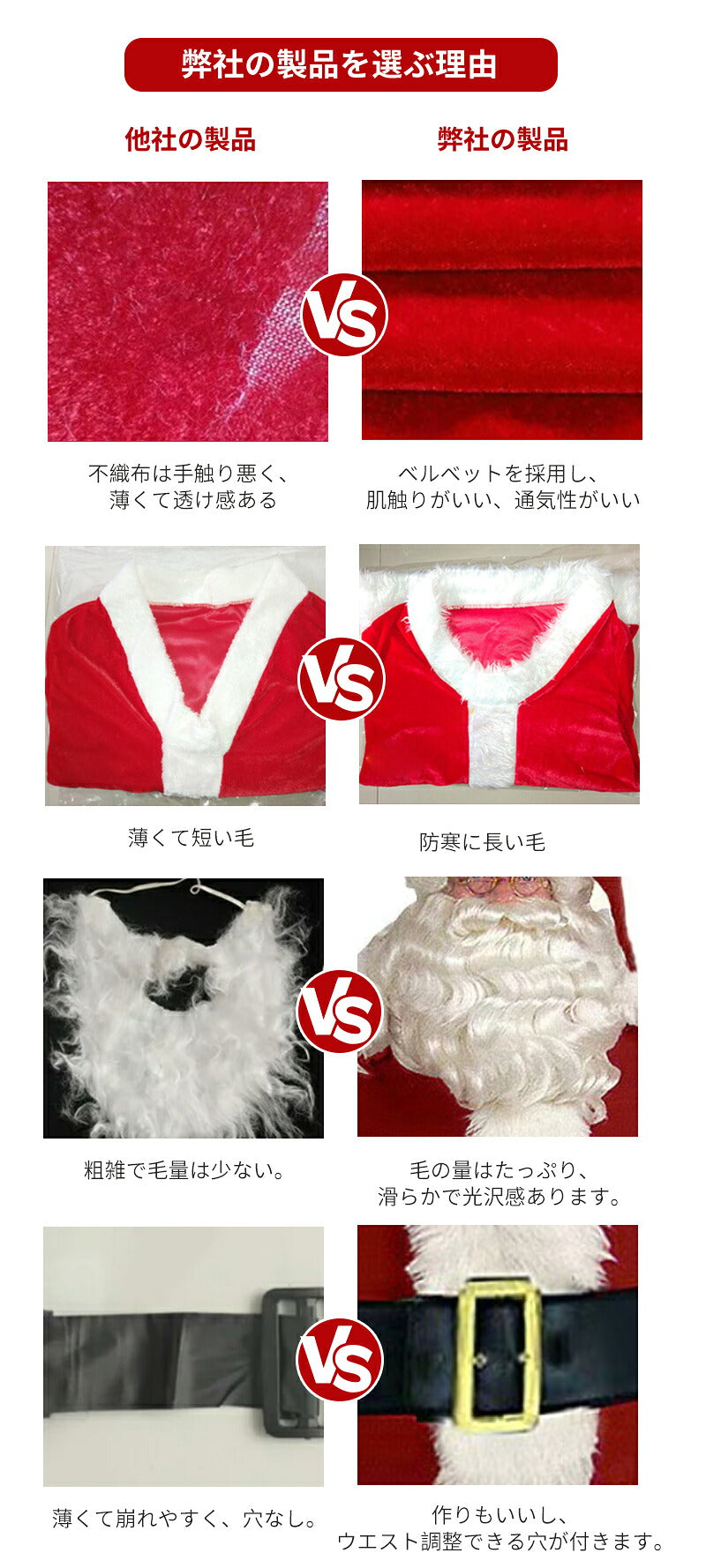 【楽天1位 】サンタ コスプレ サンタクロース クリスマス コスチューム 男性用 サンタコス 髭 ヒゲ ひげ カツラ 大人用 クリスマス衣装 メンズ サンタ帽子 コスプレ衣装 本格的 仮装 イベント 大きいサイズ 大人 パーティー 袋 サンタ衣装