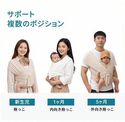 抱っこひも 抱っこ紐 フレックス 新生児対応 調節可能 通気性が良く 快適 ヘッドサポート付き メッシュ素材 出産祝い ギフト用 スリング 出産準備 生後すぐ 脱着簡単 超軽量 コンパクト