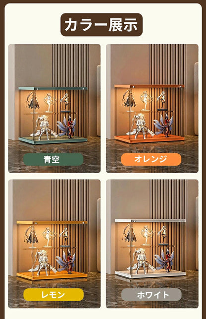 フィギュアケース 収納 高品質 背面ミラー コレクションケース コレクションボックス クリアケース 透明展示ケース 積み重ね可能 扉付き 組み立て式 透明 ケース 3段 3階 ボックス アクリルケース  アクリル