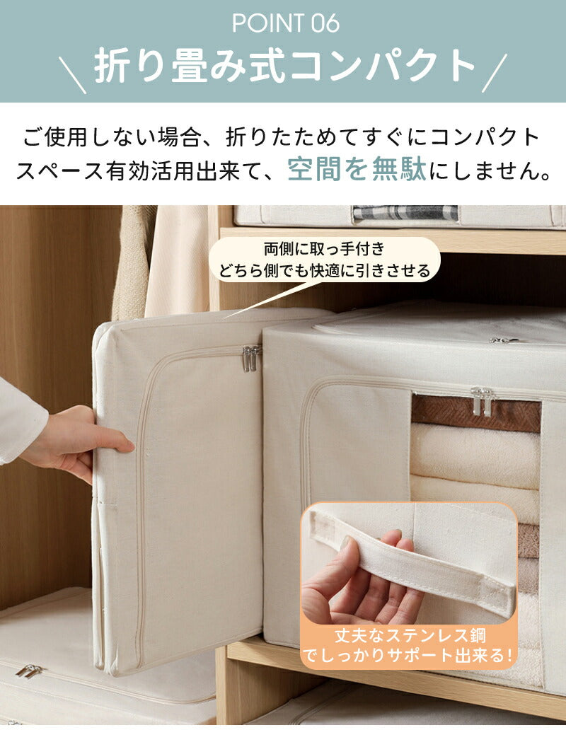 一部即納 収納ボックス 折りたたみ 100L 衣類収納 収納ケース 布 ボックス Lサイズ 衣類収納袋 大容量 フタ付き おしゃれ 省storage-1076