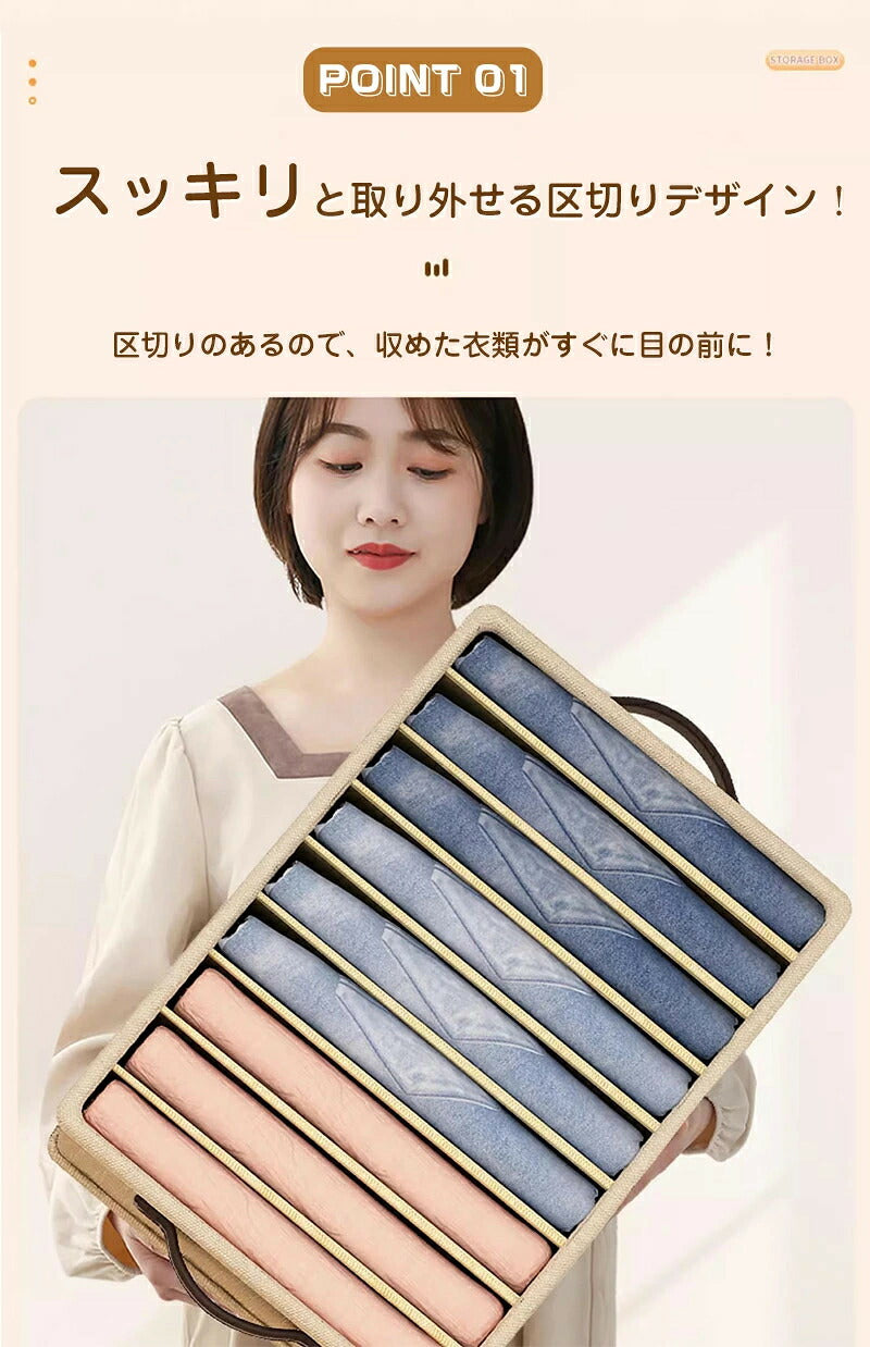 【3点セット】収納ボックス 衣類収納 区切り 収納ケース ボックス 蓋付き S M サイズ 衣類収納袋 布 布製 折りたたみ 大容量 フタ付き おしゃれ 省スペース コンパクト 押し入れ 整理 洋服収納ボックス 前開き 布団 おもちゃ 衣類収納