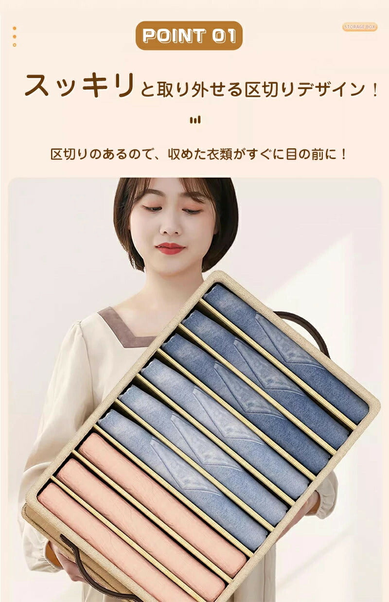 【3点セット】収納ボックス 衣類収納 区切り 収納ケース ボックス 蓋付き S M サイズ 衣類収納袋 布 布製 折りたたみ 大容量 フタ付き おしゃれ 省スペース コンパクト 押し入れ 整理 洋服収納ボックス 前開き 布団 おもちゃ 衣類収納
