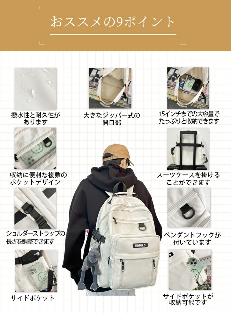 リュック リュックサック レディース バックパック メンズレディース ナイロン 大容量 軽量 撥水 A4 pc 2way ベルト付き 背面 ファスナー ポケットたくさん 男女兼用 通勤 通学 学生 高校生 スポーツ 人気 韓国  旅行 多機能 アウトドア 登山