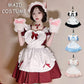 メイド服 コスプレ 猫 ネコ耳 かわいい フリル セクシー 赤 ブラック ゆめかわ 大人 レディース バレンタイン エプロン スカート カチューシャ 白 黒 半袖  ワンピース 仮装 リボン ピンク 大きいサイズ 定番 S-5XL