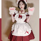 メイド服 コスプレ 猫 ネコ耳 かわいい フリル セクシー 赤 ブラック ゆめかわ 大人 レディース バレンタイン エプロン スカート カチューシャ 白 黒 半袖  ワンピース 仮装 リボン ピンク 大きいサイズ 定番 S-5XL
