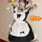 メイド服 コスプレ 猫 ネコ耳 かわいい フリル セクシー 赤 ブラック ゆめかわ 大人 レディース バレンタイン エプロン スカート カチューシャ 白 黒 半袖  ワンピース 仮装 リボン ピンク 大きいサイズ 定番 S-5XL