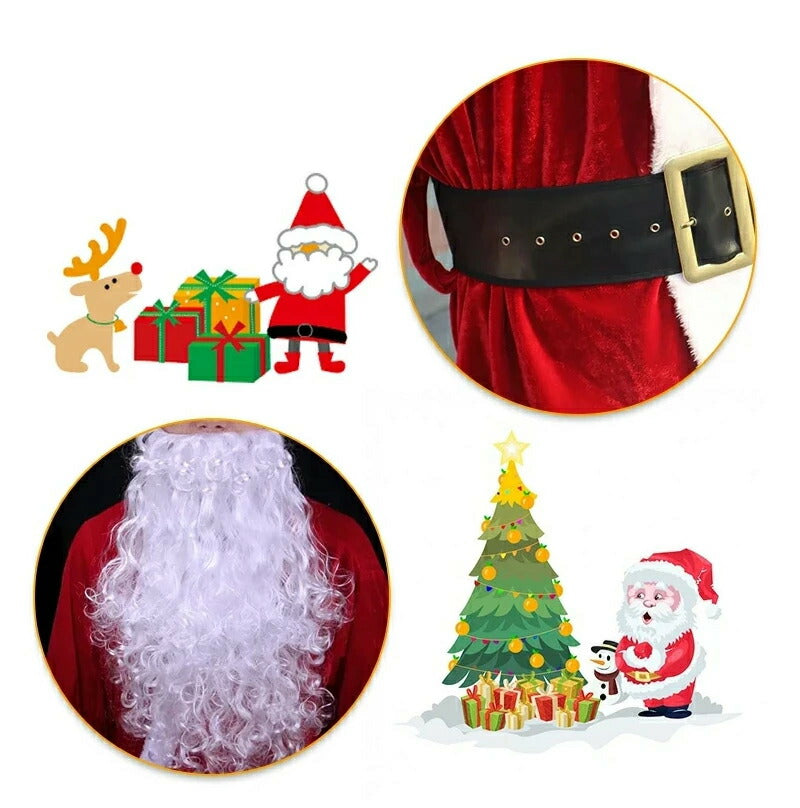 サンタ コスプレ サンタクロース クリスマス コスチューム 男性用 サンタコス 髭 ヒゲ ひげ カツラ 大人用 メンズ サンタ帽子 コスプレ衣装 仮装 本格的 クリスマス衣装 大きいサイズ 大人 イベント パーティー 袋