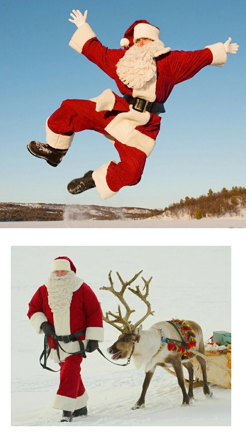 サンタ コスプレ サンタクロース クリスマス コスチューム 男性用 サンタコス 髭 ヒゲ ひげ カツラ 大人用 メンズ サンタ帽子 コスプレ衣装 仮装 本格的 クリスマス衣装 大きいサイズ 大人 イベント パーティー 袋
