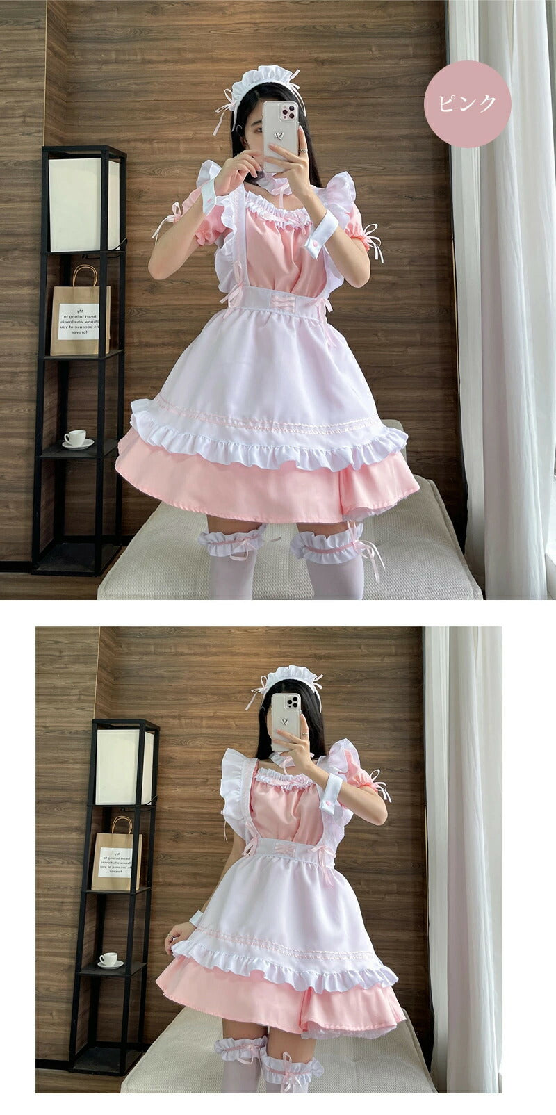 メイド服 メイド 服 6点セット コスプレ 可愛い 女の子 レディース メンズ 半袖 ロリータ ワンピース リボン 黒 ピンク ハロウィン 衣装 大きいサイズ クラシカル 定番 S-5XL ゴスロリ 男性ウケ かわいい 洋服
