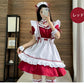 メイド服 メイド 服 6点セット コスプレ 可愛い 女の子 レディース メンズ 半袖 ロリータ ワンピース リボン 黒 ピンク ハロウィン 衣装 大きいサイズ クラシカル 定番 S-5XL ゴスロリ 男性ウケ かわいい 洋服
