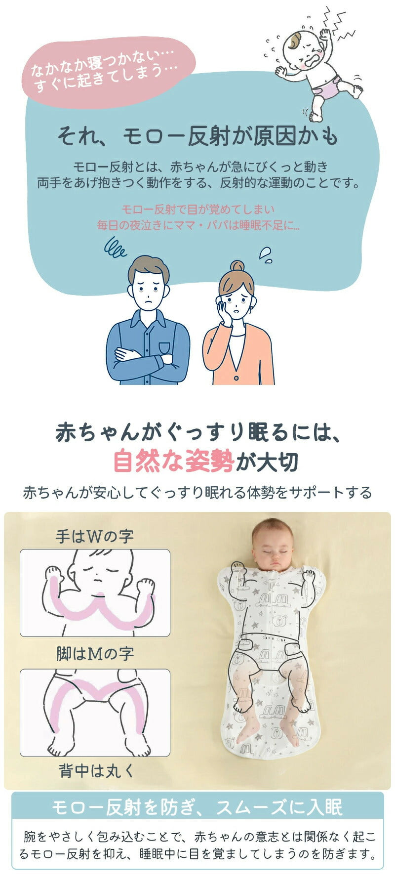 【強化版 手が出せる】スワドル 赤ちゃん おくるみ 夏 ベビー スリーパー 手が出せる 綿100% 安眠 新生児 寝かしつけ 出産祝い フォーシーズン 夜泣き対策 モロー反射 熟睡 夜泣き 女の子 男の子 着るおくるみ メッシュ素材 コットン