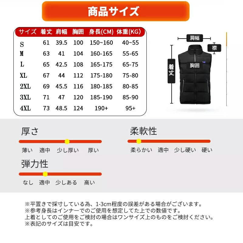 ヒーター ベスト 電熱ベスト バッテリー付き 日本製 ヒーターベスト 洗える 中綿 モバイルバッテリー 軽量 メンズ レーディス 電熱ウェア 電熱ジャケット 9箇所発熱 釣り 防寒インナー 速暖 ゴルフ バイク 男女兼用 3段階調温