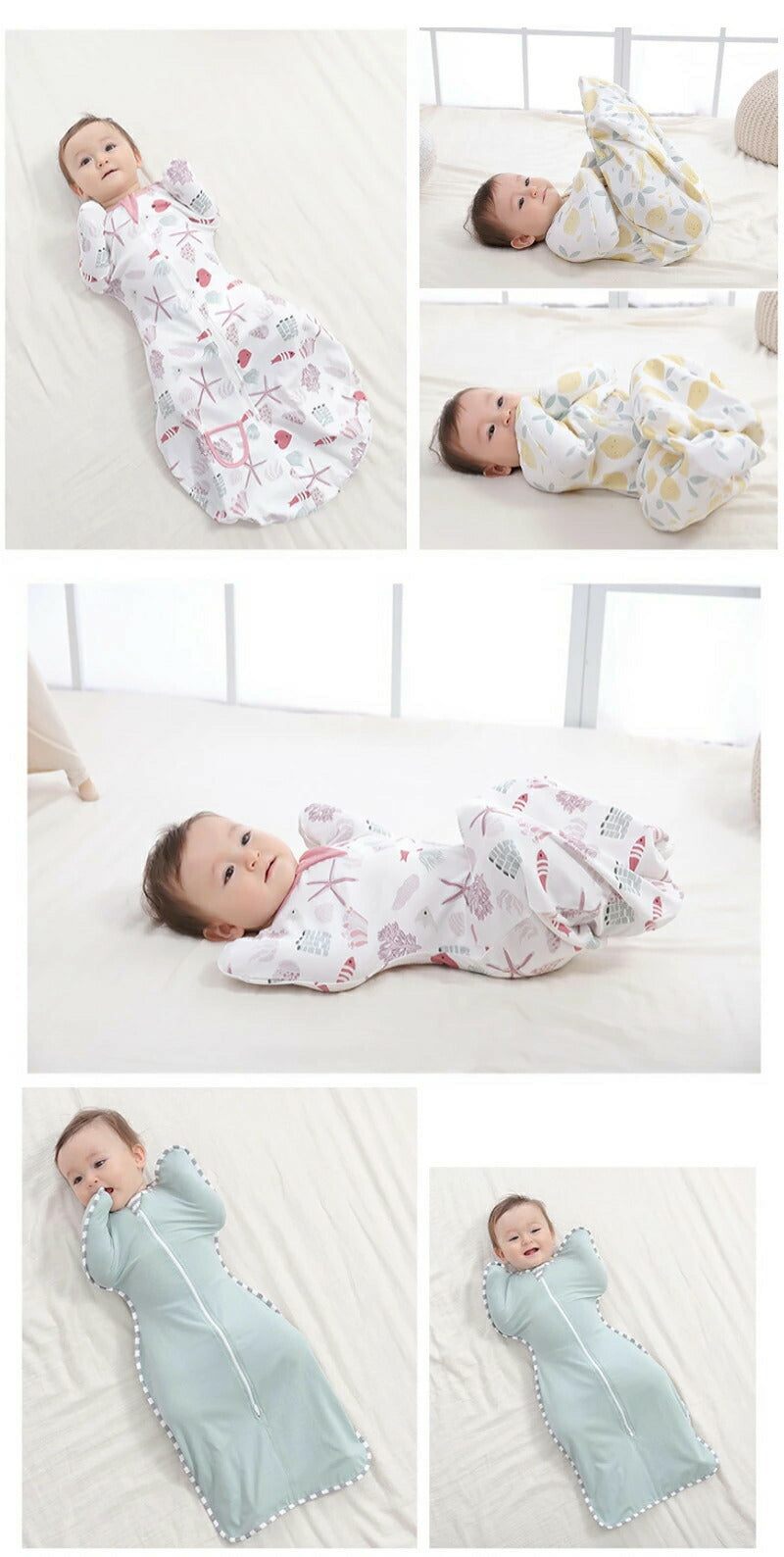 スワドル おくるみ モロー反射 ベビー 赤ちゃん 夜泣き 新生児 寝かしつけ スリーパー 綿 背中スイッチ 安眠 通気性 吸水性 柔らかく 100%綿 コットン 着るおくるみ ベビー服 冬 夏 男の子 春 服 無地 かわいい プレゼント 出産祝い