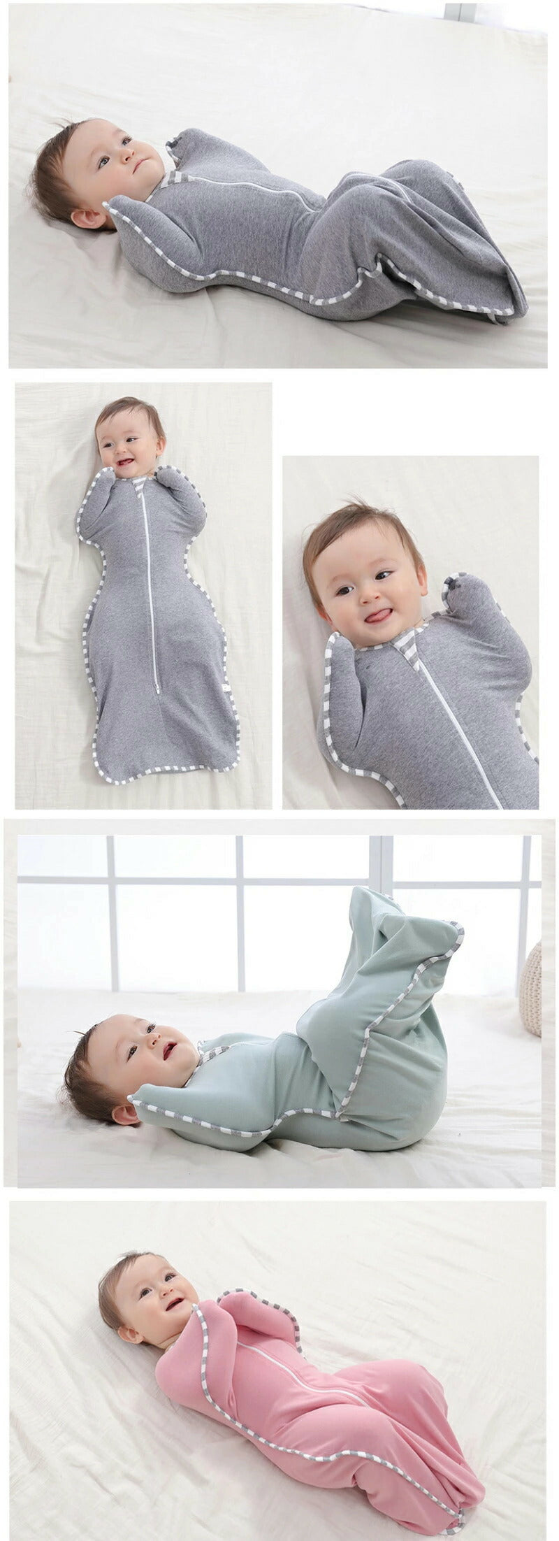 スワドル おくるみ モロー反射 ベビー 赤ちゃん 夜泣き 新生児 寝かしつけ スリーパー 綿 背中スイッチ 安眠 通気性 吸水性 柔らかく 100%綿 コットン 着るおくるみ ベビー服 冬 夏 男の子 春 服 無地 かわいい プレゼント 出産祝い