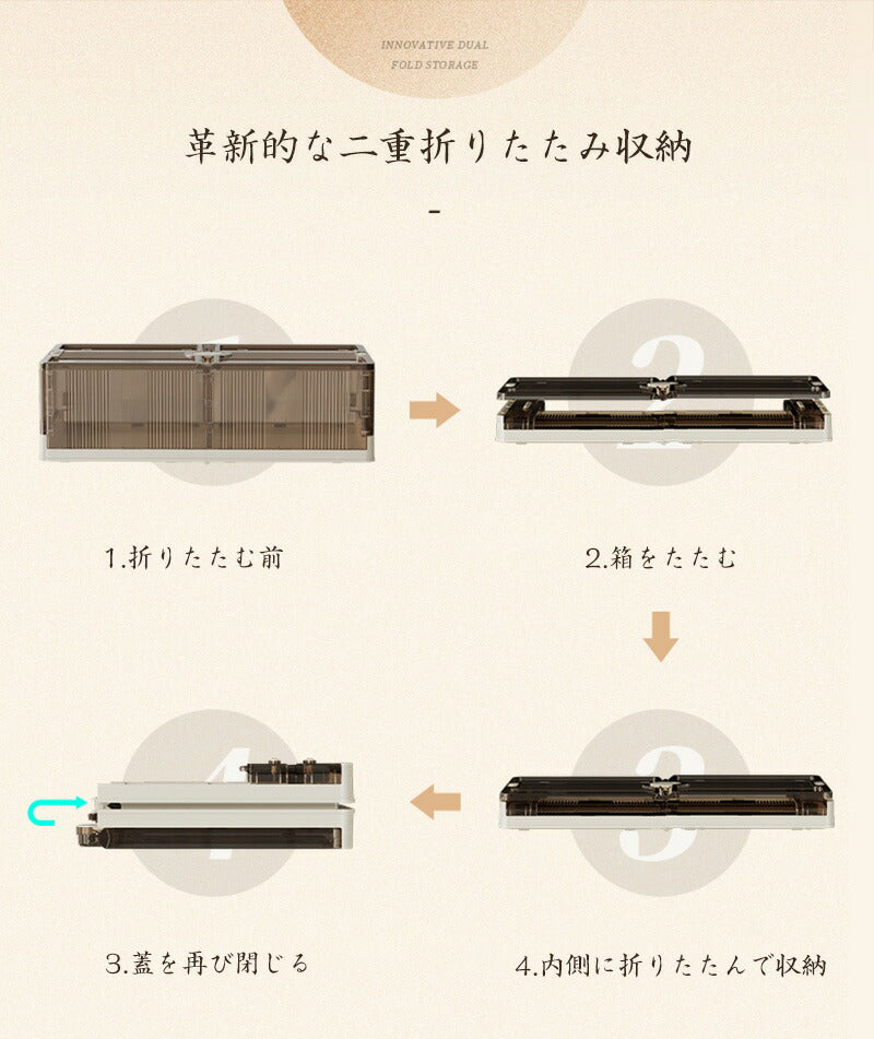 ベッド下 収納ケース 折りたたみ 40L/75L  収納ボックス キャスター付き ソファ下 ベッド下ストレージ コンテナ キャスター付き 折畳み 収納ケース 大storage-1120
