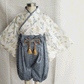 ベビー 袴 2ピース セパレート 和服 男の子 女の子 赤ちゃん 花柄 高級感 70cm 80cm 90cm 100日祝い お食い初め 初節句 お宮参り ひな祭kimono-01