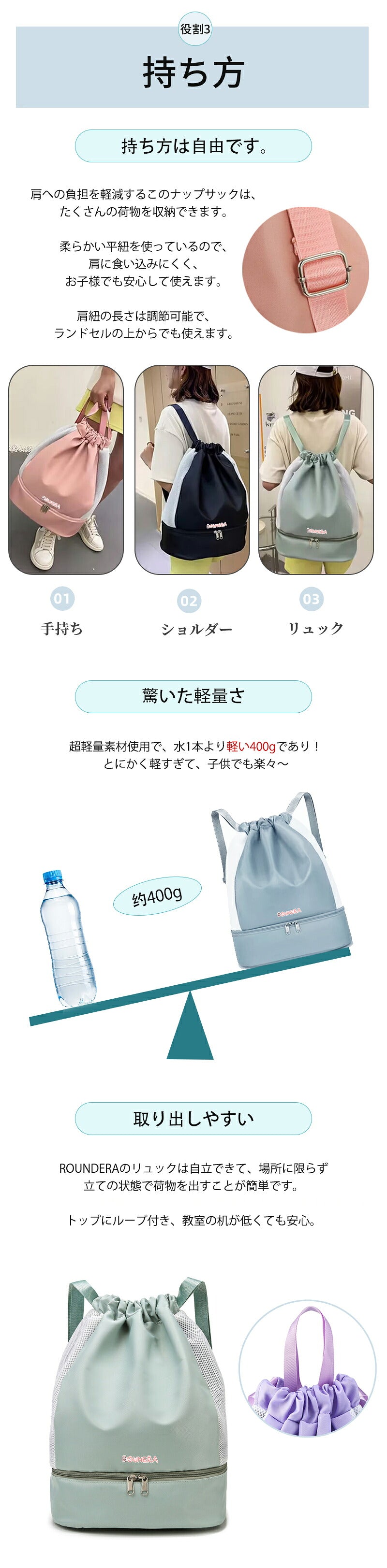 【強化版 楽天1位 バイカラー新色登場！】プールバッグ 女の子 大容量 乾湿分離 小学生 ナップサック 手提げループ 2層 軽量 お名前タグ付き プールバック キッズ スイムバッグ リュック 水泳バッグ ビーチバッグ 子供 中学生 撥水加工