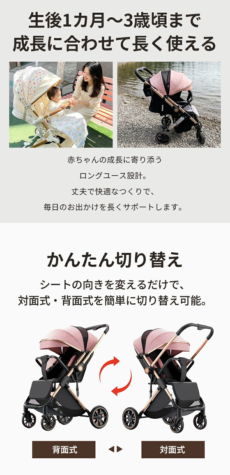 ベビーカー A型 コンパクト 新生児 生後1か月～3歳頃 折りたたみ簡単 折り畳み 自立式 軽量 車載 トランク収納 おしゃれ スタイリッシュ 出産準備 出産祝い 孫 プレゼント ベビー用品 子供用品