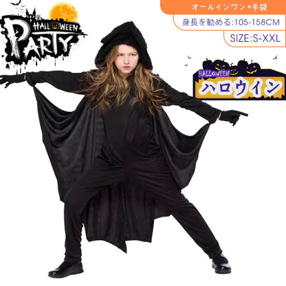 コウモリ コスプレ ハロウィン 衣装 子供服 キッズ 吸血鬼 ドラキュラ コスプレ衣装 着ぐるみ 蝙蝠 デビル 魔女 コスチューム バンパイア 小悪魔 ロンパーetwsj0005