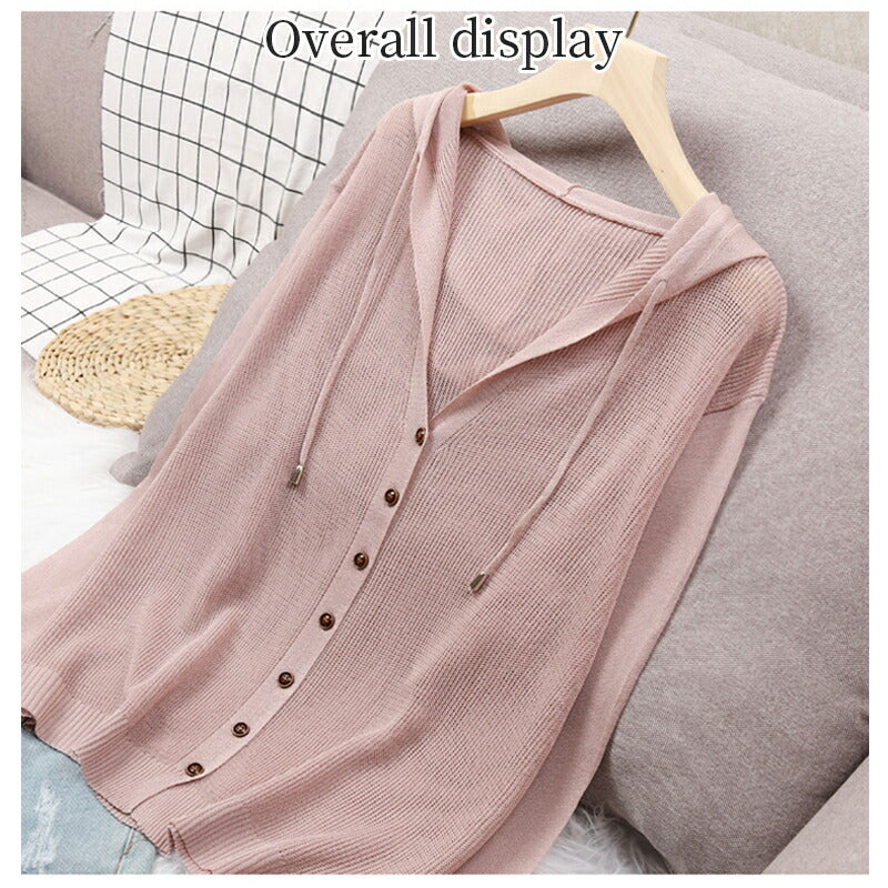 パーカー レディース 薄手 夏 パーカー レディース おしゃれ ロング丈 UVカット 紫外線対策 冷房対策 前開き ボタン ストライプ 春 夏 大き uvpaka-012