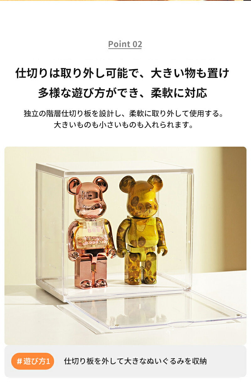 フィギュアケース 組み立て式 収納 ビッグサイズ 展示ボックス 高品質 3段 4段 コレクションケース コレクション ボックス クリアケース 積み重ね可能 扉付 storage-0145