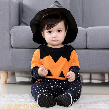 カボチャ 魔法師 子供 ハロウィン衣装 カボチャ コスプレ ハロウィン 衣装 子供 魔法師 コスチューム 子供用 パーカー ベビー キッズ　ハロウィン 仮装 コ1-wsjfz