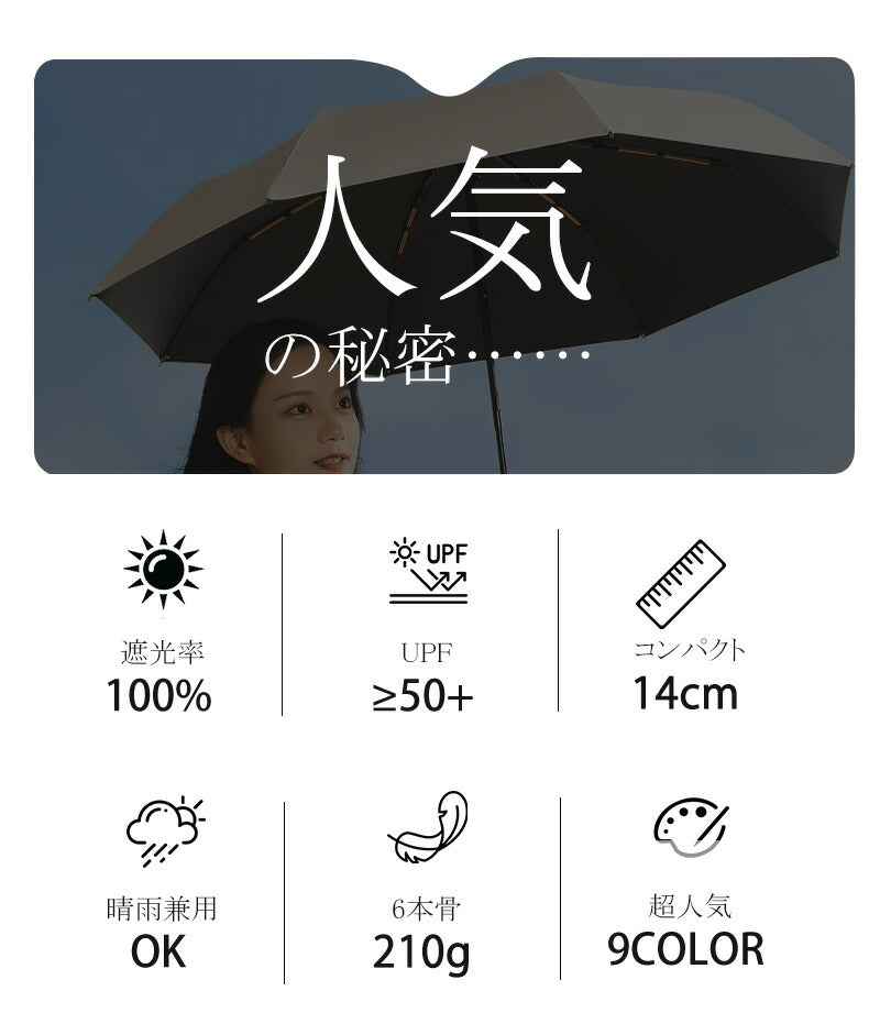 日傘 折りたたみ 完全遮光 晴雨兼用 軽量 折りたたみ傘 日傘 完全遮光 コンパクト 折り畳み 雨傘 兼用 おしゃれ 軽い 白 ミニ 2way 薄型 スリム Ukasa-3006