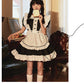 メイド服 コスプレ フリル ネコ耳 かわいい セクシー ゆめかわ 大人 レディース バレンタイン エプロン カチューシャ 半袖 スカート ワンピース 赤 ブラッ maid-004