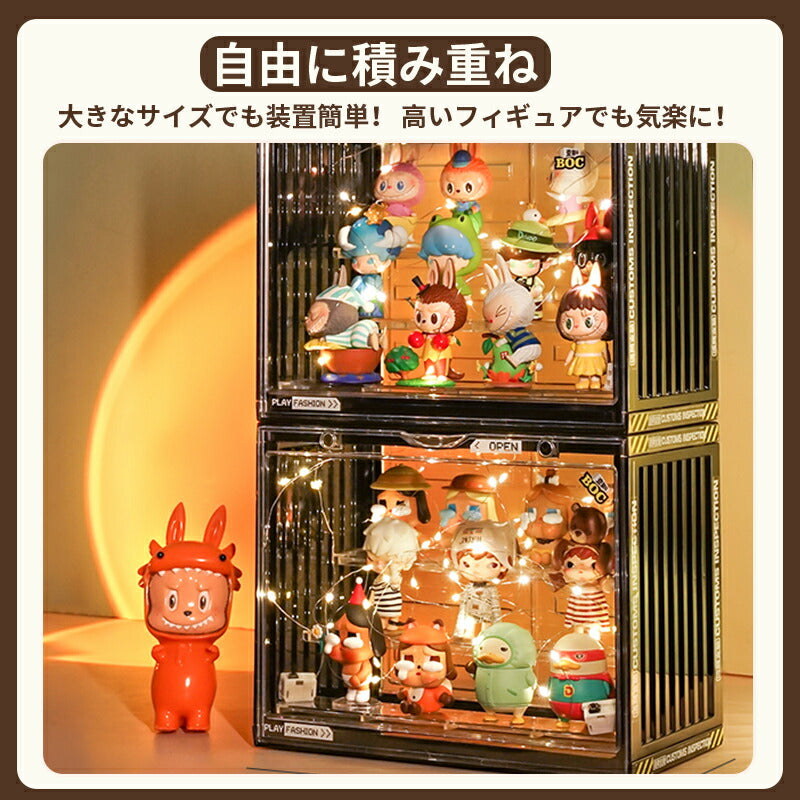 フィギュアケース 収納 高品質 アクリル ケース ボックス コレクションケース コレクション ボックス クリアケース 透明展示ケース 積み重ね可能 扉付き 組み storage-014-hd