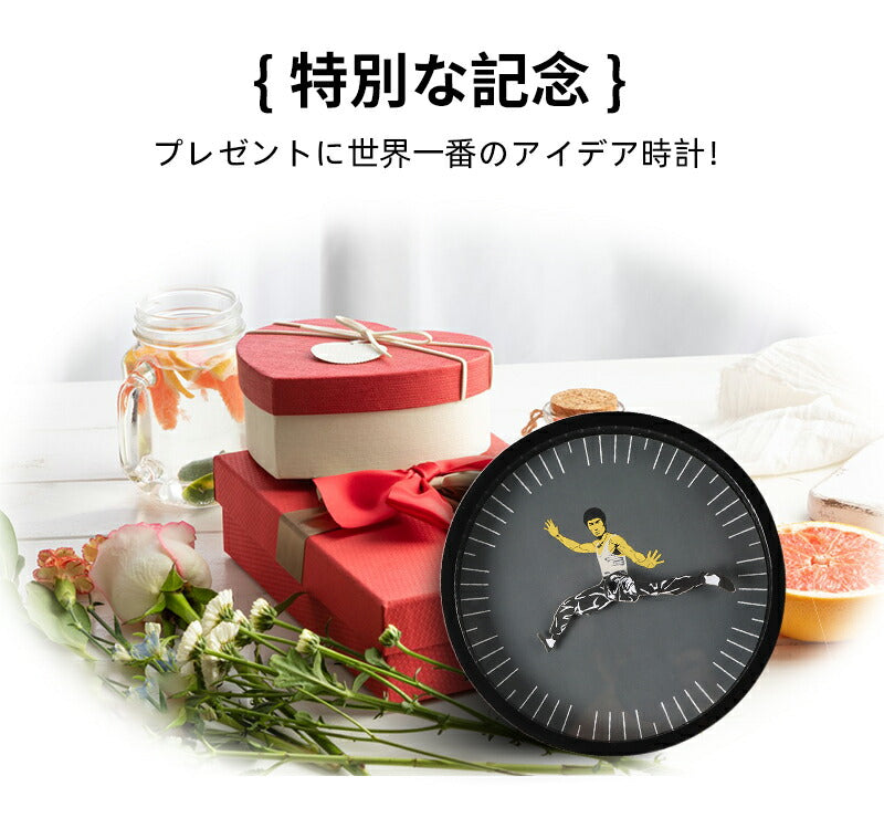 掛け時計 壁掛け ビニール壁掛け時計 カンフー時計 ブルースリーカンフー壁掛け時計 装飾 リビングルーム ベッドルーム キッチン 黒 白clock-001