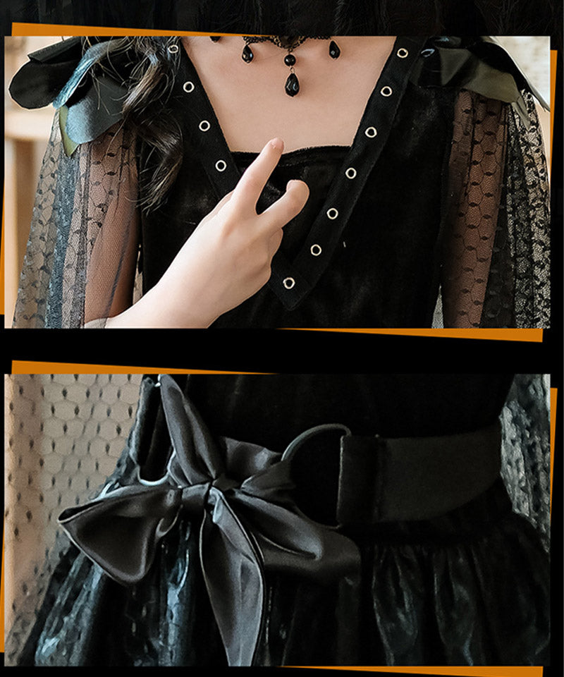 ハロウィン コスプレ 魔女 悪魔　ゴスロリ ハロウィン 仮装 小悪魔 コスチューム キッズ ゾンビ デビル ガール 魔法使い 魔法子ども  ブラック コスプレ衣etwsj0014