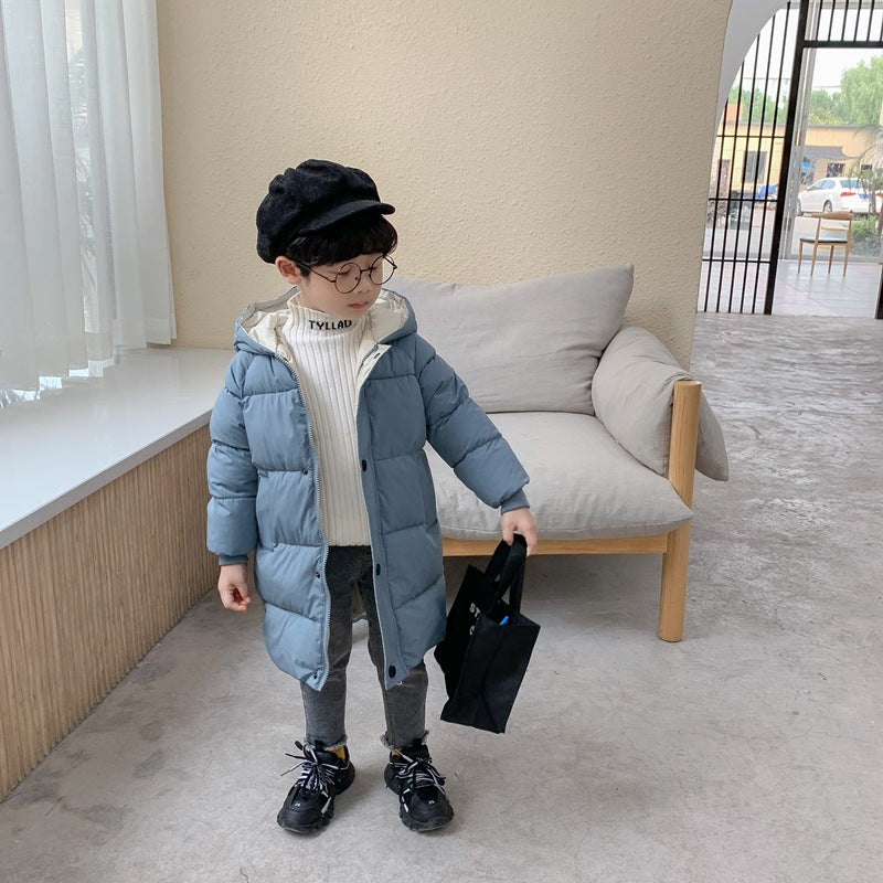 キッズ アウター ダウンコート ダウンジャケット ロング丈 フード付き 女の子 男の子 中綿 厚手 防寒 撥水 防風 秋冬 可愛い 軽い 暖かい ジュニア コー copysku-68