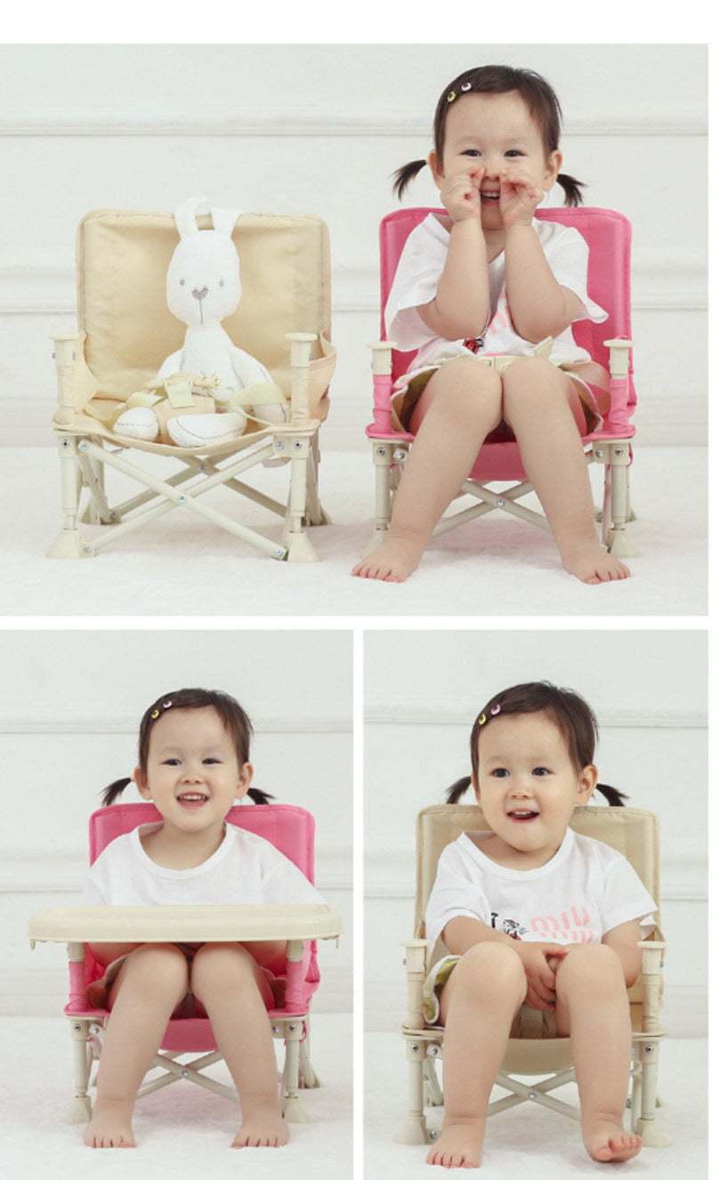 ベビーチェア テーブルチェア キッズチェア 子供 赤ちゃん お食事椅子 折り畳み携帯式 軽量 幼児用 滑り止め 丈夫 安全ベルト 離乳食 屋内 屋外 収納袋付きbabychair-003