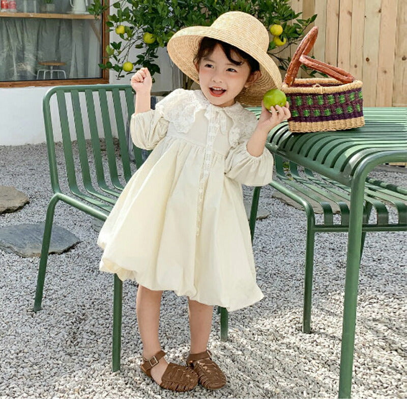 子供ワンピース  付け襟 ベビー ワンピース 可愛い レースワンピース ふんわり セレモニードレス お姫様風 子供ドレス キッズワンピース sgato-003