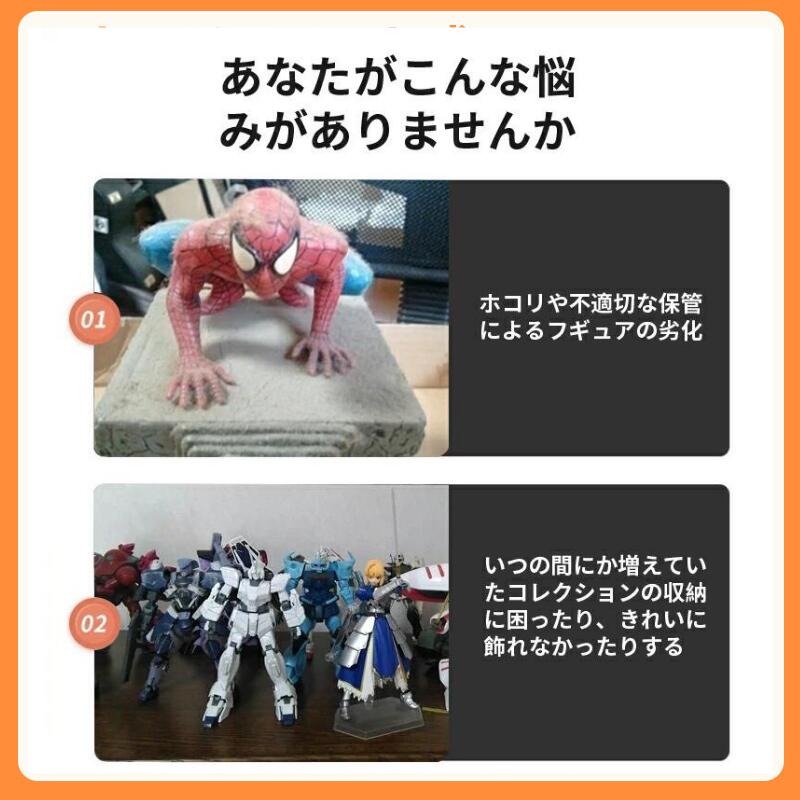 フィギュアケース 収納 高品質 コレクションケース コレクション ボックス クリアケース 透明展示ケース 積み重ね可能 扉付き 組み立て式 透明 アクリル ケー storage-004