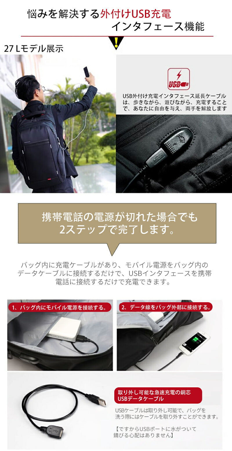 ビジネス リュック メンズ 大容量 軽く感じる  防水 A3 サイズ ノートPC バイク 通勤 通学 出張 旅行 収納 バックパック リュックサック ブラック bag-011