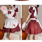 一部即納 メイド服 コスプレ 猫 ネコ耳  かわいい フリル セクシー 赤 ブラック ゆめかわ 大人 レディース バレンタイン エプロン カチューシャ 半袖 ス copysku-39