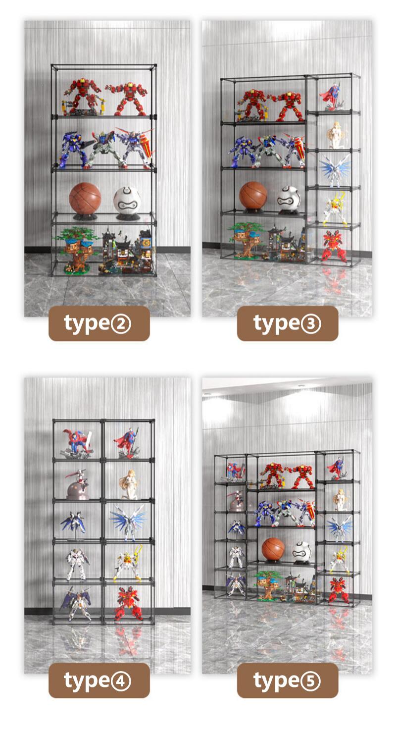 フィギュアケース 収納 アルミ製 積み重ね可能 コレクションケース 透明展示ケース コレクション ボックス クリアケース 高品質 組み立て式 透明 アクリル ケ ss37