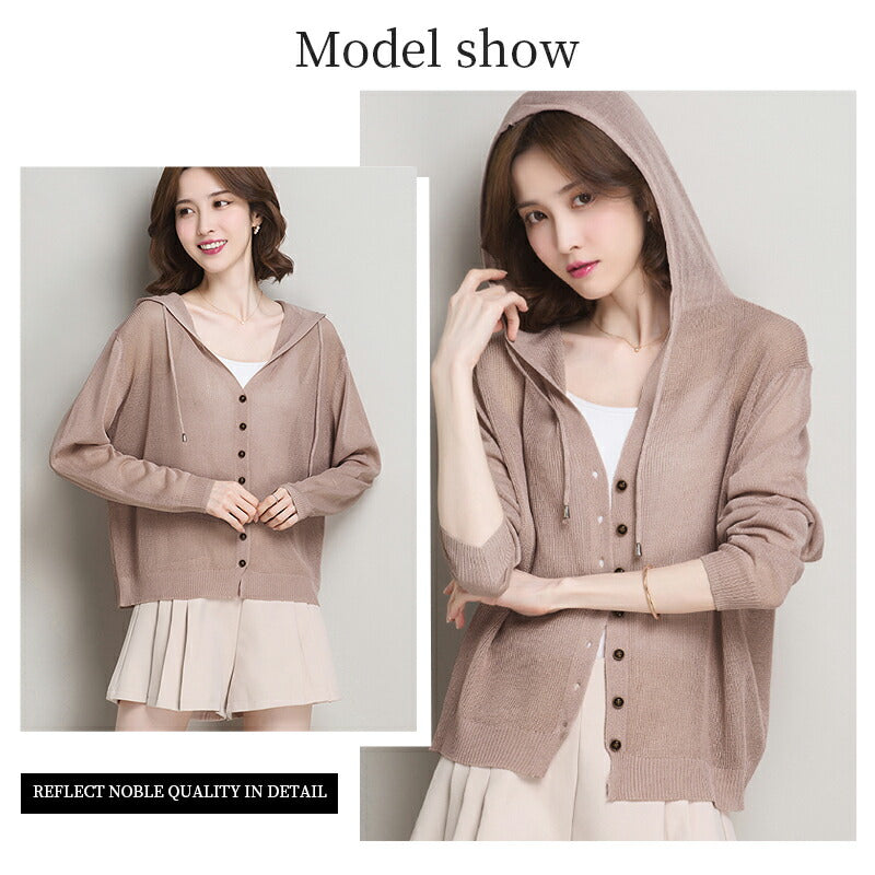 パーカー レディース 薄手 夏 パーカー レディース おしゃれ ロング丈 UVカット 紫外線対策 冷房対策 前開き ボタン ストライプ 春 夏 大き uvpaka-012