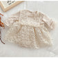 【★大好評】ベビードレス 長袖 セレモニードレス 女の子 ワンピース 結婚式 赤ちゃん 子供服 ロンパース レース ベージュ ふわふわ ベビー服 春 秋 sgato-001-cp