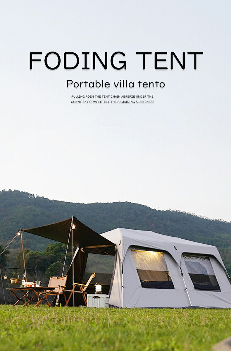 ワンタッチテント ツールーム　大型 5-8人用 テント ワンタッチ 宿泊可 キャノピー おしゃれ ドームテント 折りたたみ 軽量 防水 キャンプ アウトドア ベ tento-09